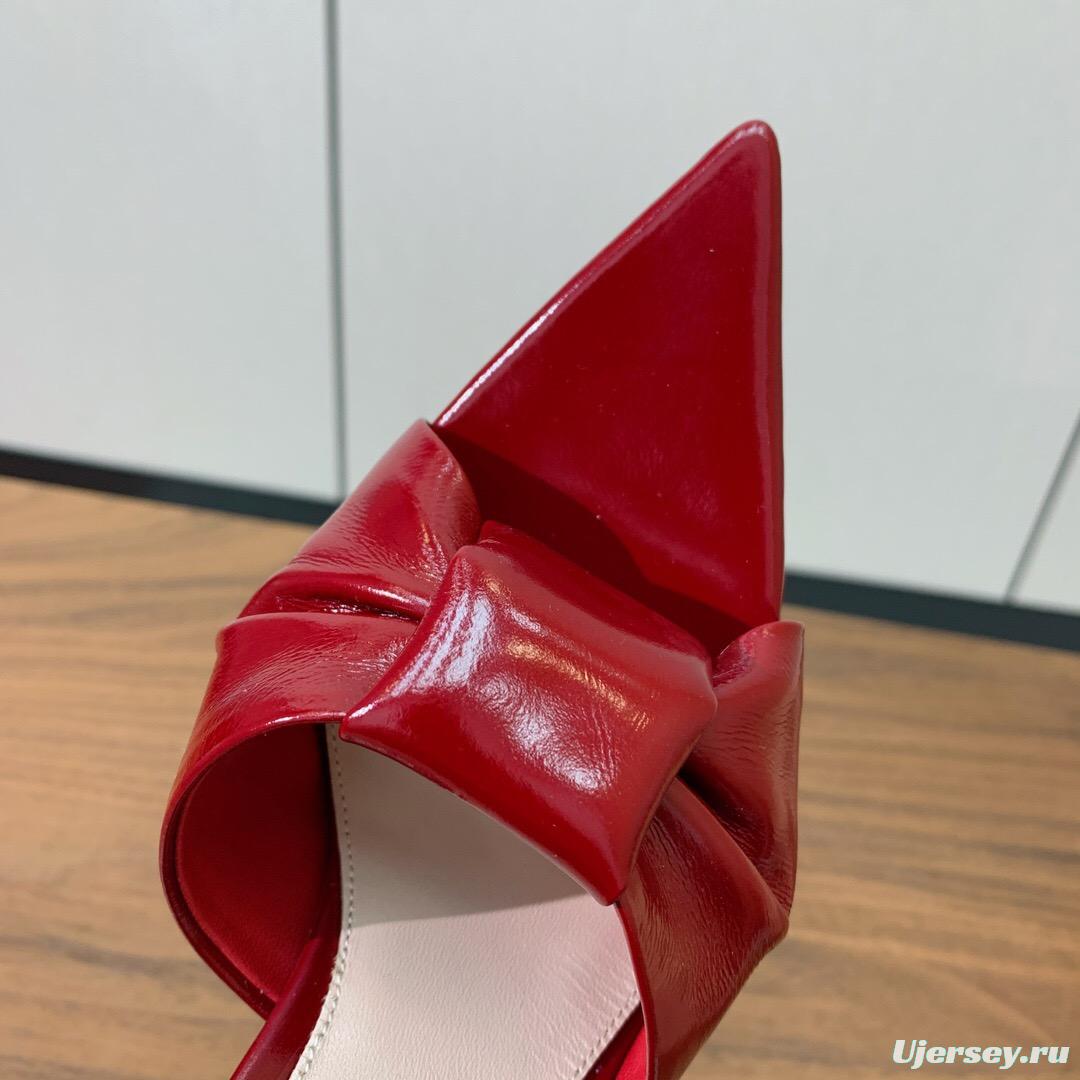 2025 Women Gianvito Rossi Red Leather High Heel Mule KFY00280