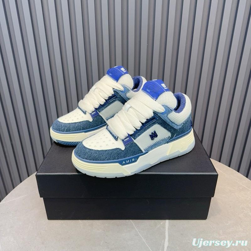 2024 Unisex Amiri blue white denim mesh sneakers MJ00360