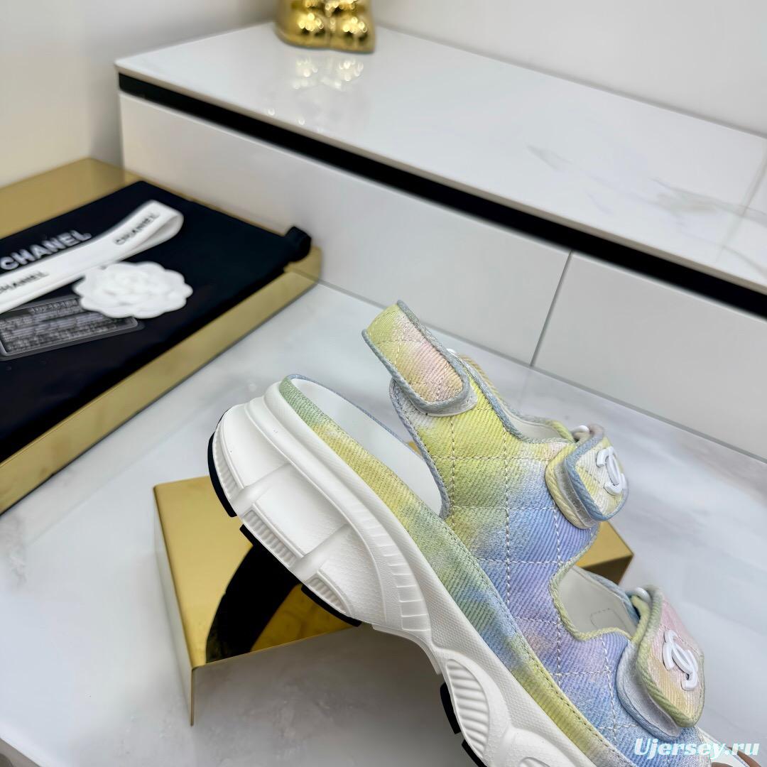 2025 Slippers Chanel Pastel Yellow Blue Pink Textile Slippers