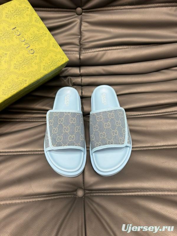 2024 Gucci blue fabric slippers MJ00200