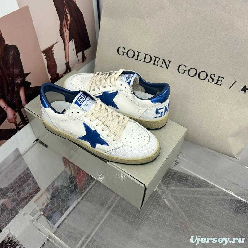 2024 Unisex GGDB White Blue Leather Sneakers MJ00260