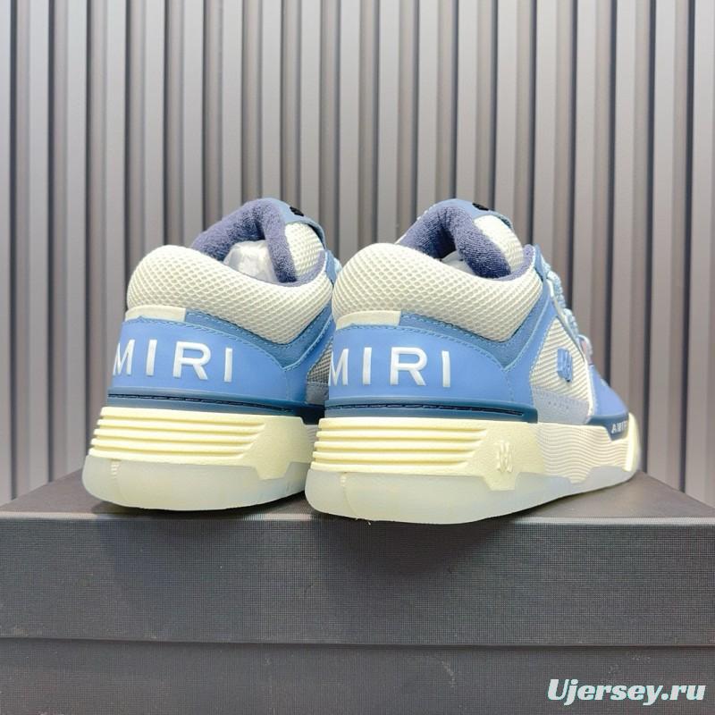 2024 Unisex Amiri Blue White Mesh Leather Sneakers MJ00360