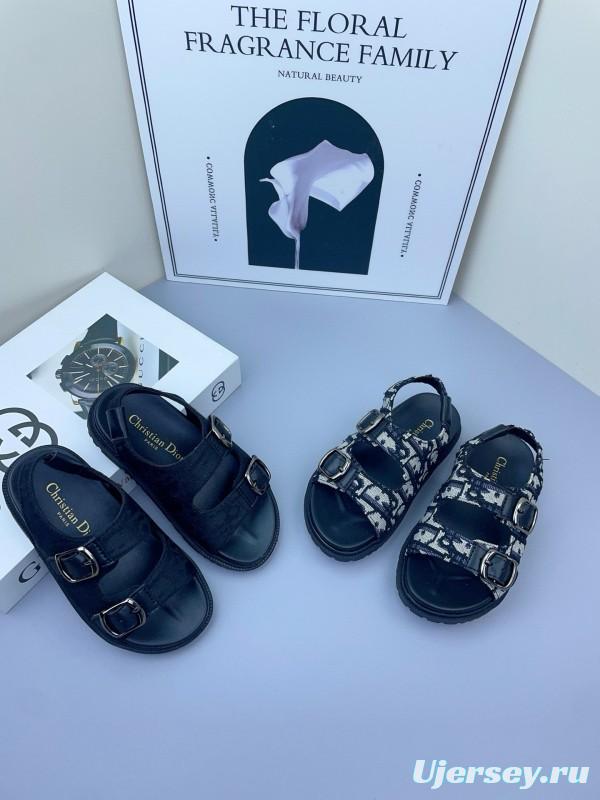 2025 Kids Gucci Black Leather Sandals