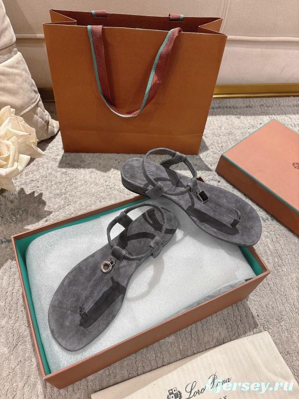 2025 LP Gray Suede Sandals