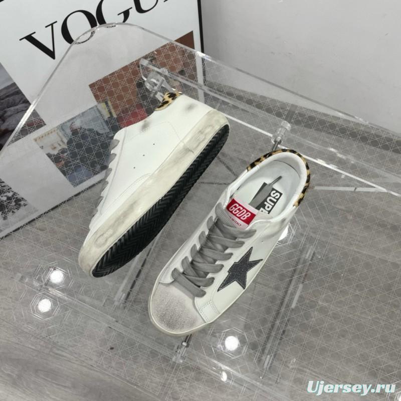 2025 Women GGDB White Grey Leather Suede Sneakers