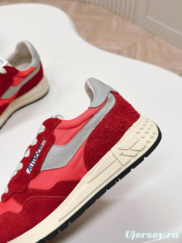 2024 Unisex Autry Red White Leather Mesh Sneakers MJ00330