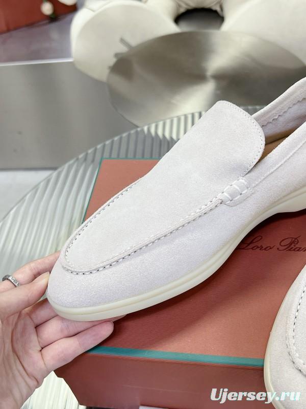 2024 Unisex LP White Suede Loafers MJ00270