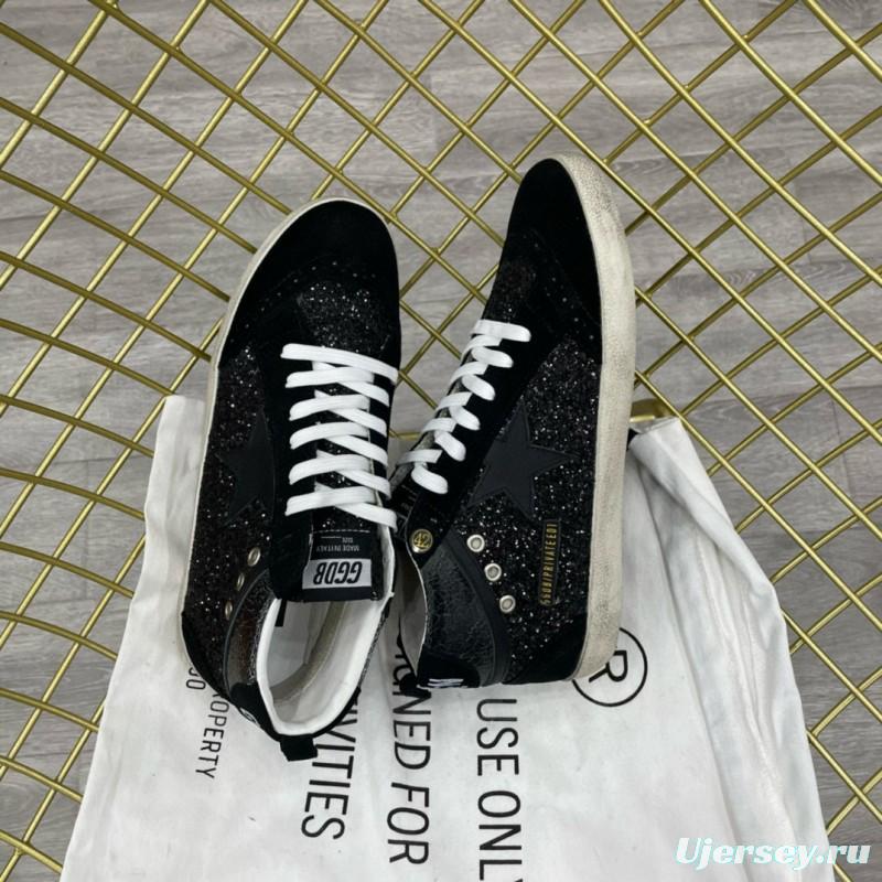 2024 Unisex GGDB Black Suede Glitter High Top Sneakers MJ00300