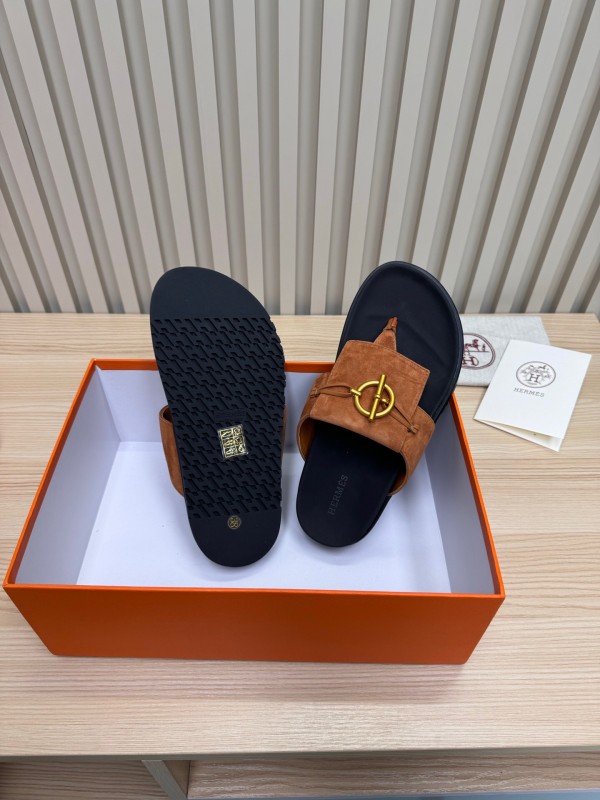 2025 Slippers Hermès Brown Suede Slippers