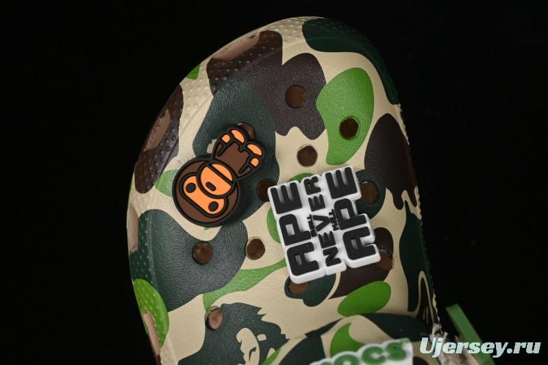 Bape x Crocs Classic Clog Camouflage Print Comfortable Versatile Clog - B.D4