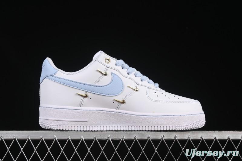 Nike Air Force 1 '07 Low Custom 2D Theme Four Hook Sky Blue Casual Sneakers - ZH0316-084