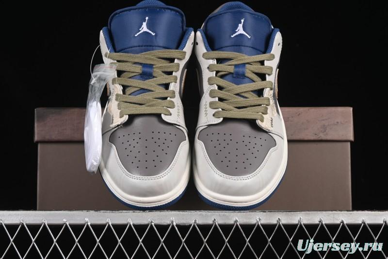 Nike Air Jordan 1 Low Retro Basketball Shoes Panda Mischief Pioneer Knight Brown Grey - 553558-414