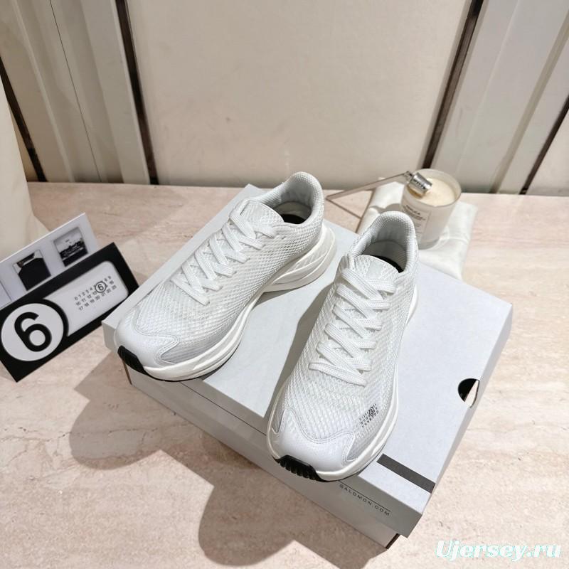 2025 Unisex MM6 Maison Margiela White Polyester Polyurethane Rubber Road Running Shoes Collaboration KFY00330