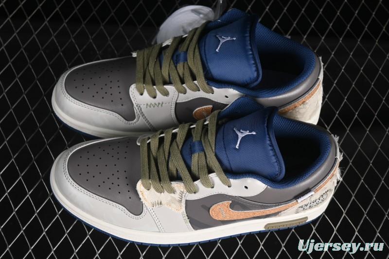 Nike Air Jordan 1 Low Retro Basketball Shoes Panda Mischief Pioneer Knight Brown Grey - 553558-414