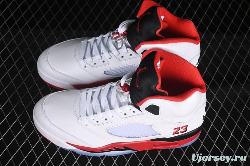 Nike Air Jordan 5 Retro Fire Red Black Tongue Basketball Shoes - HQ7978-101