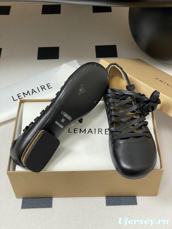 Lemaire 2025 SS Early Spring New Ballet Flats Derby Shoes Flat Sole Chunky Heel Single Shoes - KFY00310