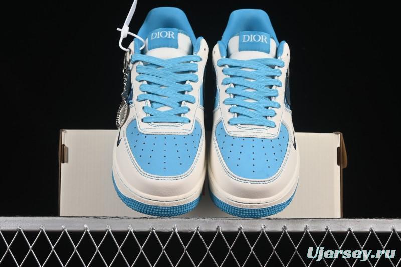 Nike Air Force 1 '07 Low Dior Collaboration Stone Blue Low-Top Casual Sneakers - KK1988-088