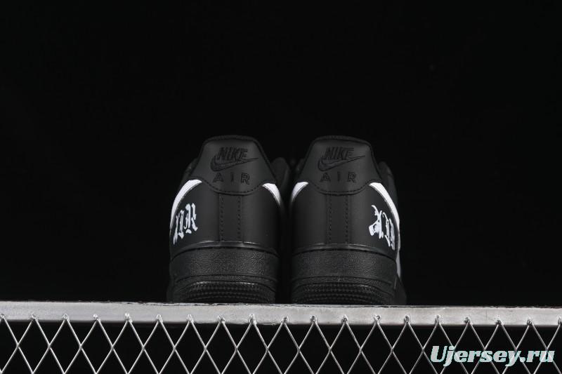 Nike Air Force 1 '07 Low Black Silver Court Low-Top Casual Sneakers - ZH0316-085