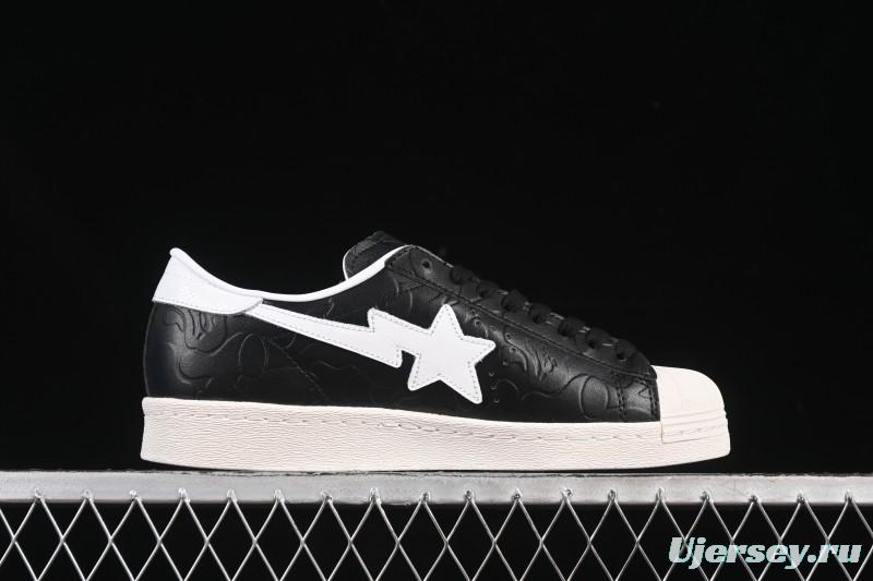 Adidas Bape Superstar Casual Sneakers with Shell Toe Design - JQ3666