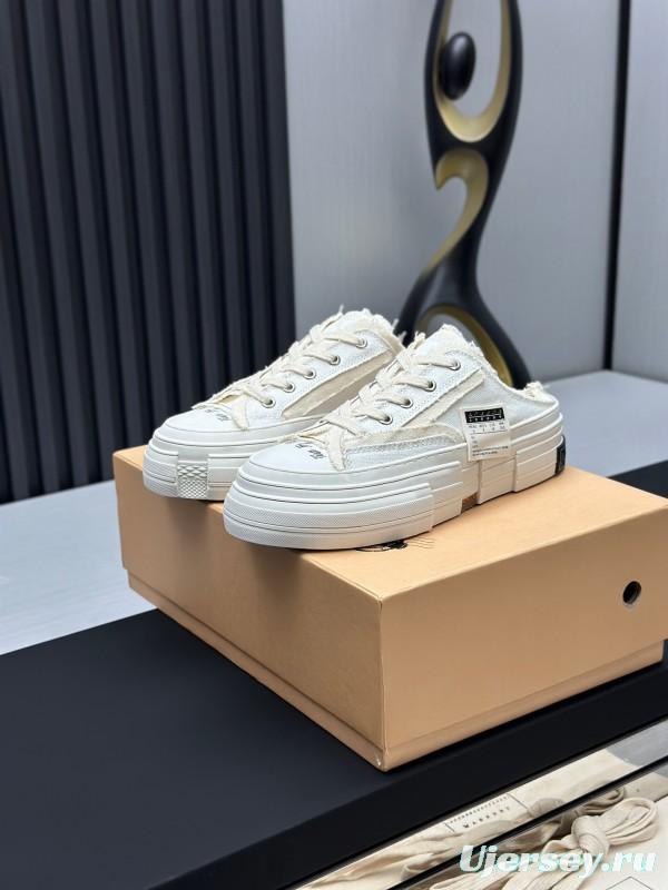 2025 Unisex XVESSEL White Canvas Plimsolls Vulcanized AS00240