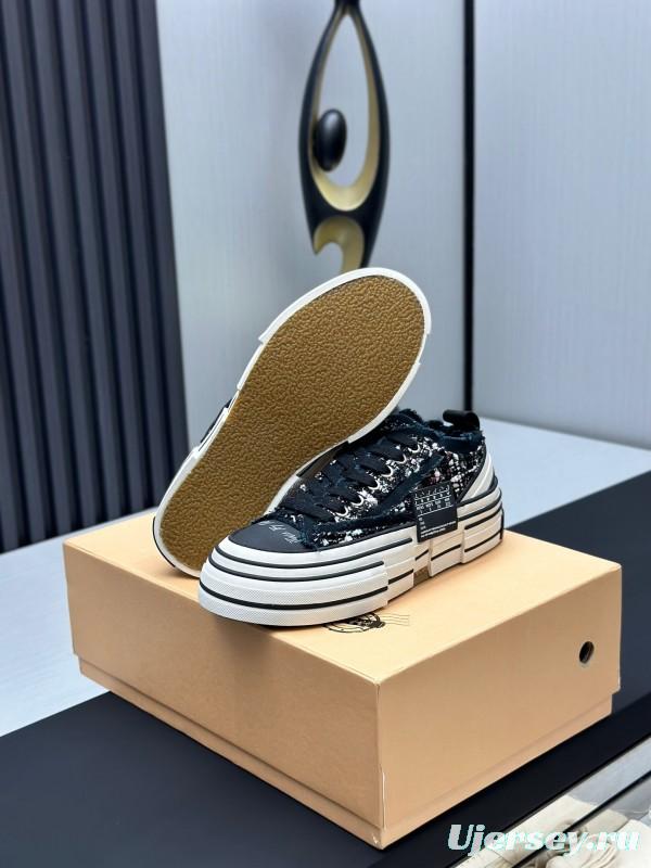 2025 Unisex XVESSEL Black White Canvas Platform Vulcanized Sneakers AS00260