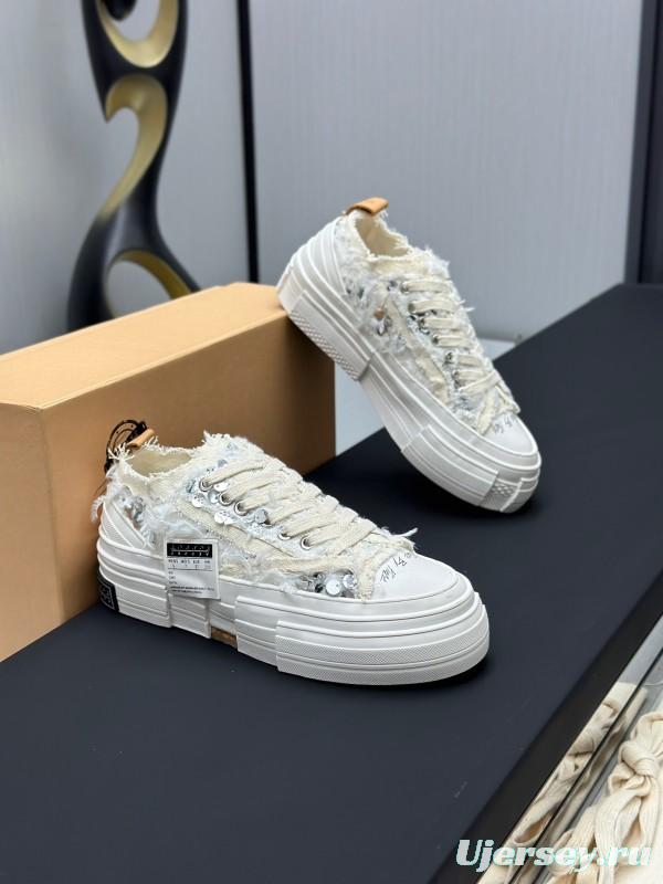 2025 Unisex XVESSEL White Canvas Plimsolls Vulcanized AS00260