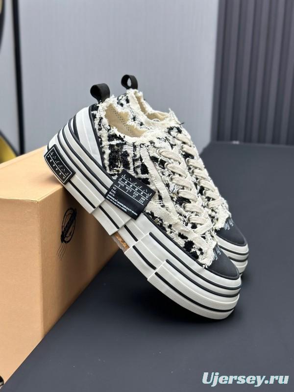 2025 Unisex XVESSEL Black White Canvas Plimsolls Hand-painted AS00260