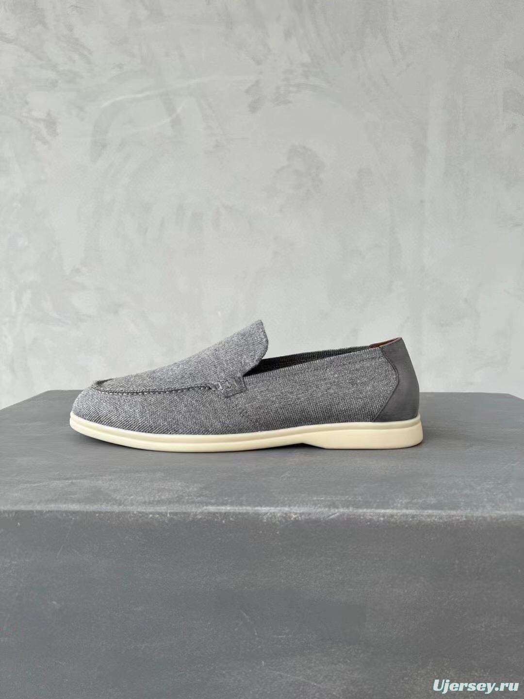 2025 Unisex Le Parmentier Grey Wool Blend Loafers AS00280