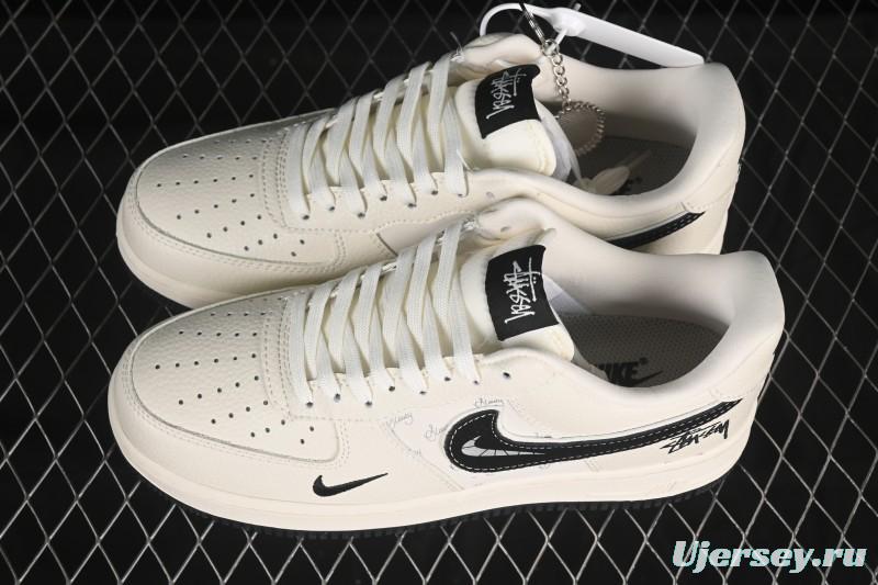 Nike Air Force 1 '07 Low Stussy Collaboration White Gray Casual Sneakers - KK1988-093
