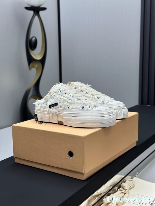 2025 Unisex XVESSEL White Canvas Plimsolls Vulcanized AS00260