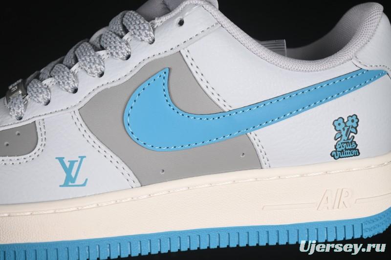 Nike Air Force 1 '07 Low LV Collaboration Gray Blue Sole Casual Sneakers - JJ2508-704