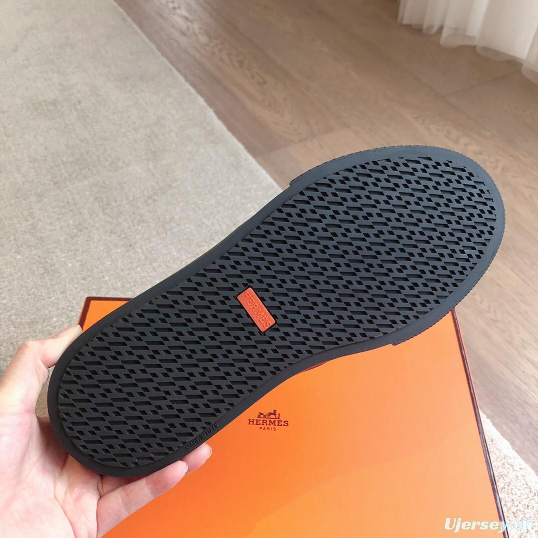 2025 Unisex H Black Leather Loafers AS00380