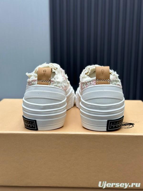 2025 Unisex XVESSEL White Canvas Plimsolls Distressed Design AS00260