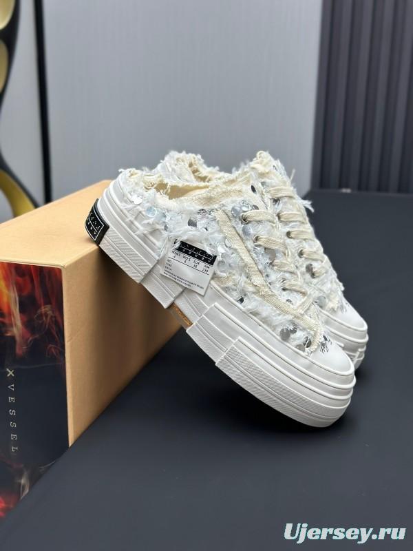 2025 Unisex XVESSEL White Canvas Plimsolls Vulcanized AS00260