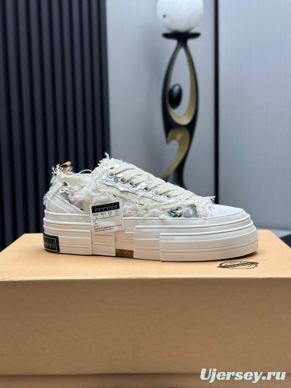2025 Unisex XVESSEL White Canvas Plimsolls Vulcanized AS00260