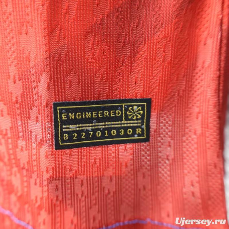 Player Version 25/26 Barcelona Travis Scott Blue with Red Half Split Jersey