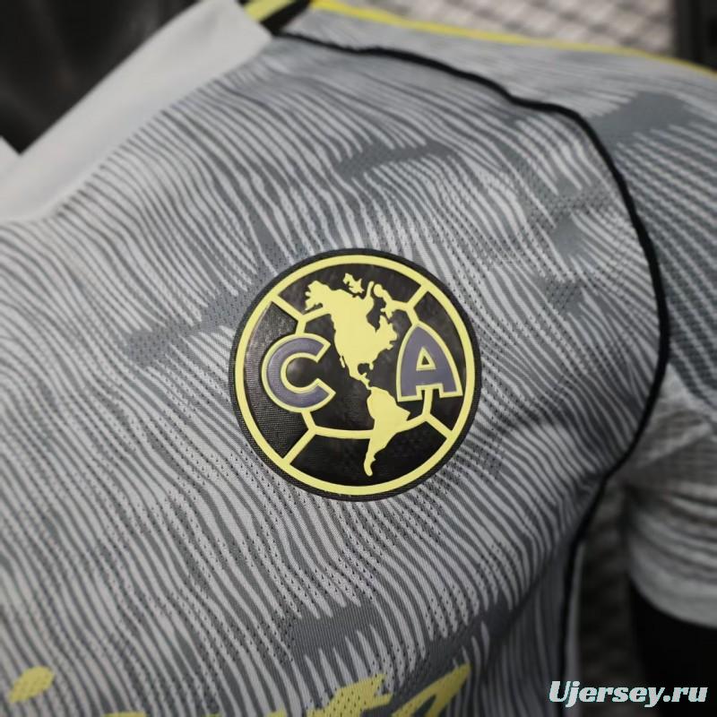 Player Version 25/26 Club America Grey with Diagonal Stripe Pattern Jersey