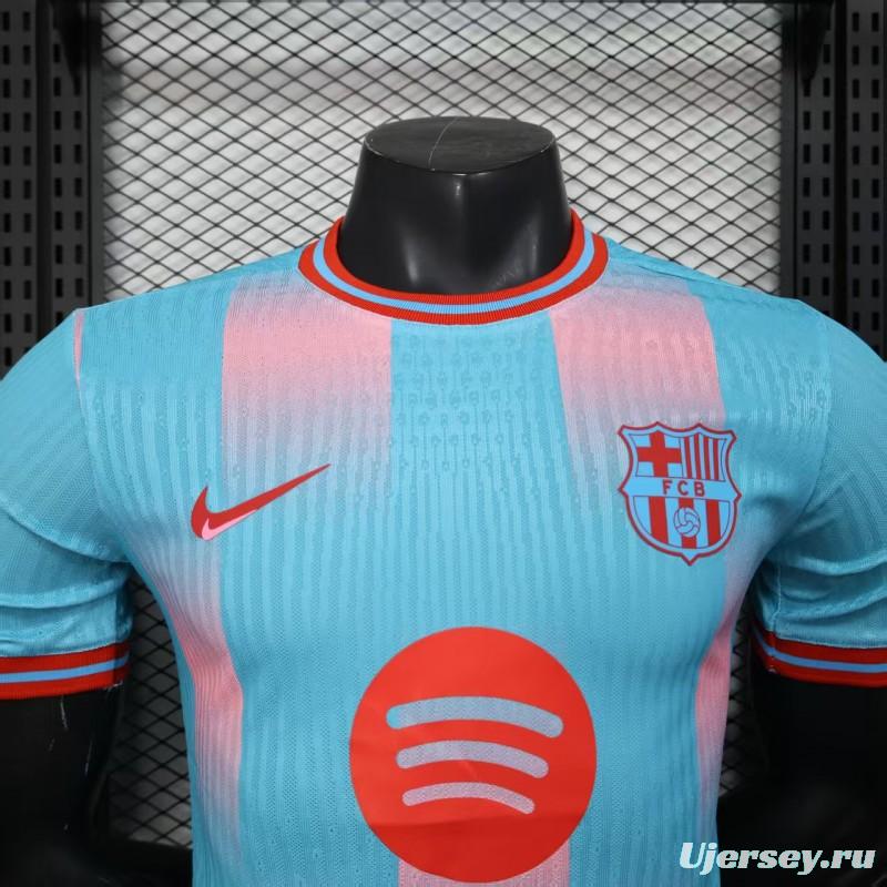 Player Version 25/26 Barcelona Sky Blue with Pink Gradient Stripe Jersey