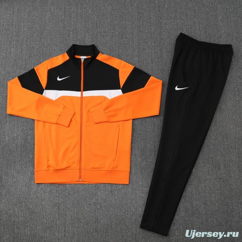 2025 Nike Orange/Black Full Hoodie Zipper Jacket +Long Pants