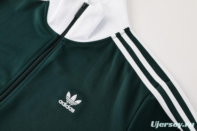 2025 Adidas Original Green Full Hoodie Zipper Jacket +Long Pants