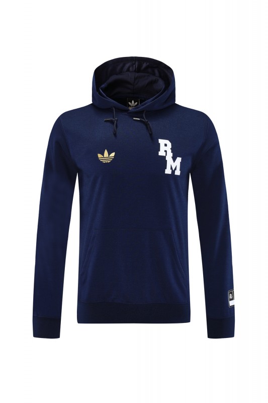 25/26 Real Madrid Navy Hoodie Full Zipper Jacket + Long Pants