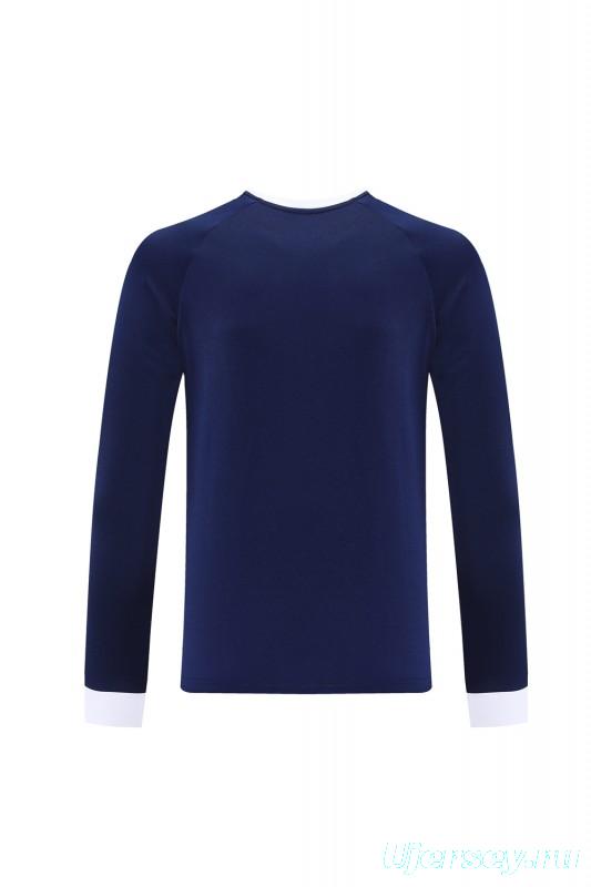 2025 Adidas Originals Long Sleeve T-Shirt Collection - Navy/White/Black with 3-Stripes