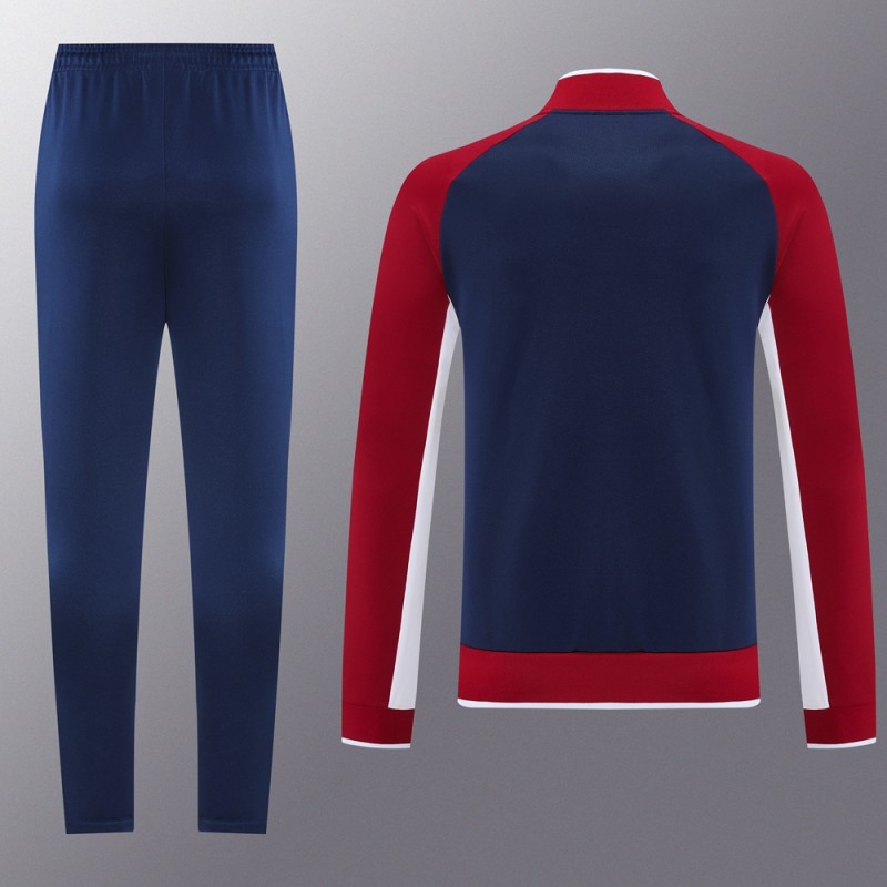 2025 Nike Navy/Red Full Hoodie Zipper Jacket +Long Pants