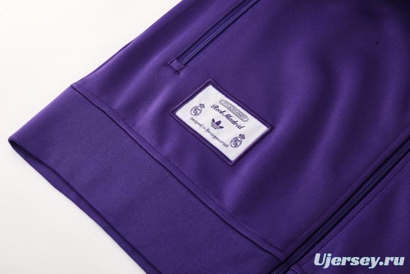 25/26 Real Madrid Purple Full Zipper Jacket +Long Pants