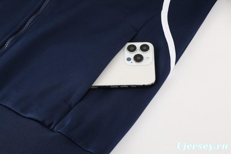 25/26 Real Madrid Navy/Grey Full Zipper Jacket +Long Pants