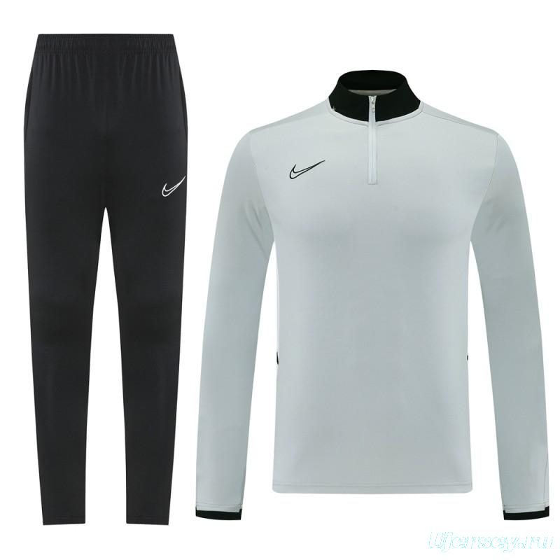 2025 Nike Grey Full Hoodie Zipper Jacket +Long Pants