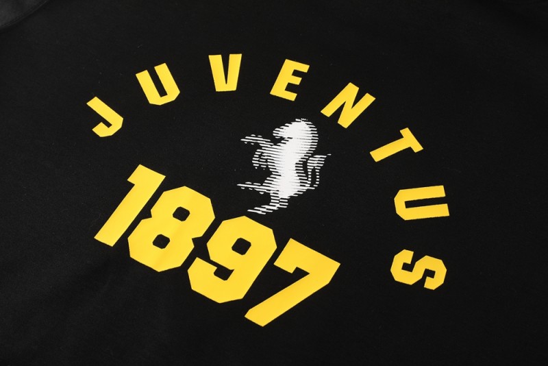 25/26 Juventus Black Hoodie Full Zipper Jacket + Long Pants