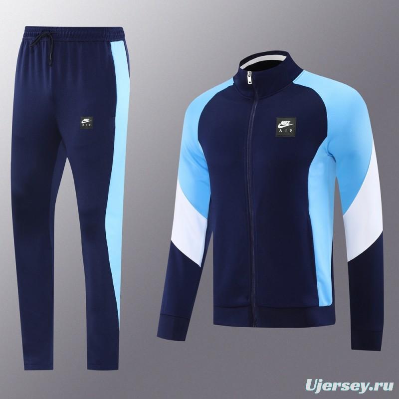 2025 NIKE Light Blue/Navy Full Zipper Jacket +Long Pants