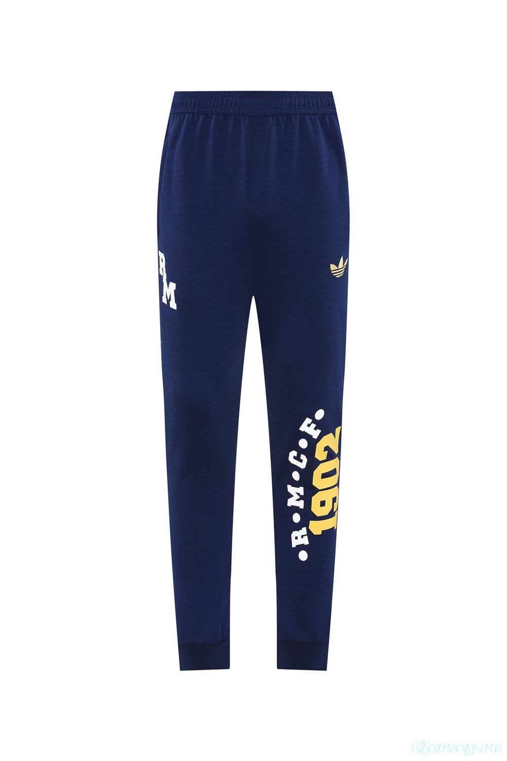 25/26 Real Madrid Navy Hoodie Full Zipper Jacket + Long Pants