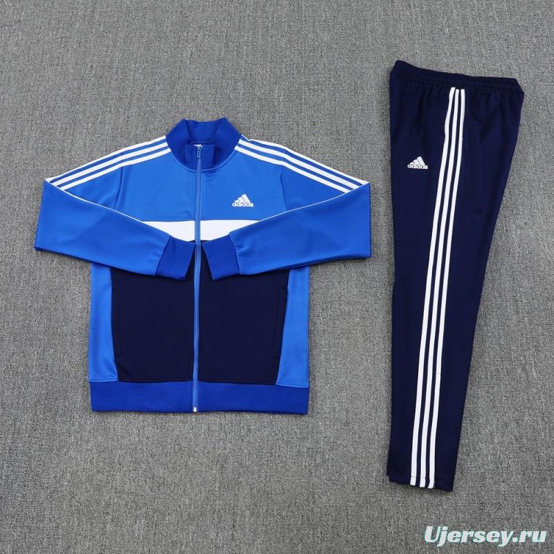 2025 Adidas Blue/Navy Full Zipper Jacket +Long Pants